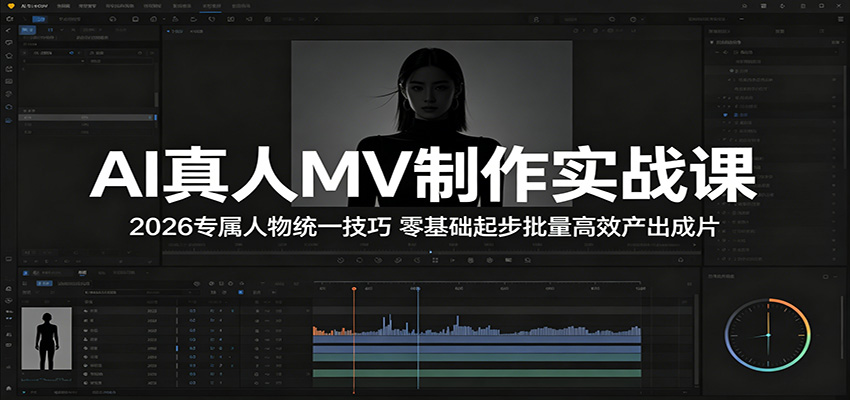 AI真人MV制作实战课:2026专属人物统一技巧,零基础起步批量高效产出成片-百盟网