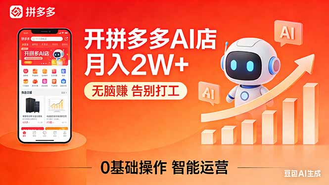 开一家拼多多AI店,月入2W+,无脑赚,告别打工,附SOP手册-百盟网
